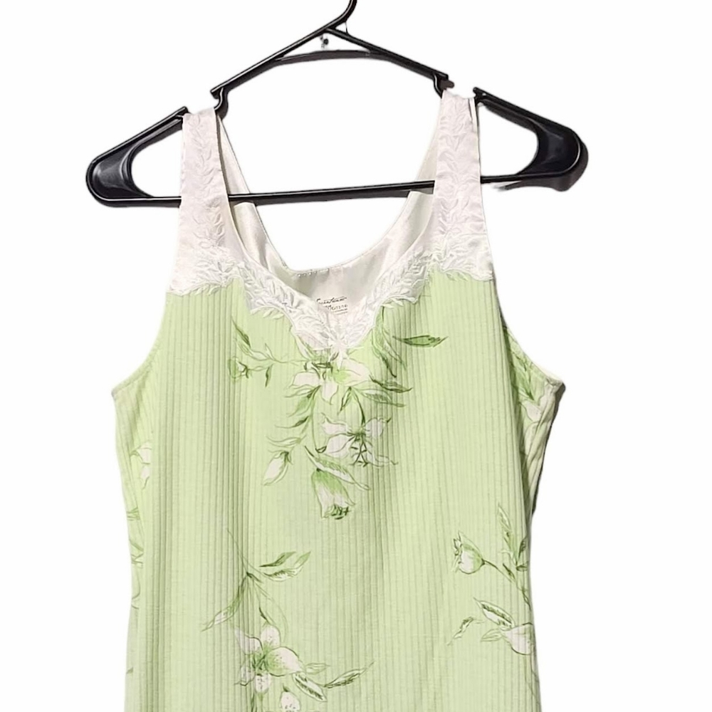 Secret Treasures Green Floral Sleeveless Nightgown Size L - Picture 4 of 9